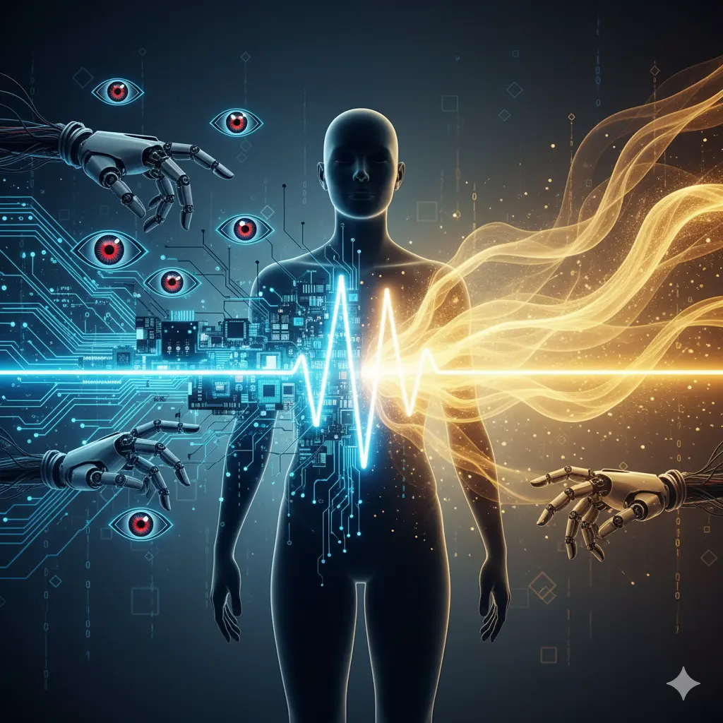 ChatGPT Pulse – изкуственият интелект следи човешкия пулс и данни, контраст между наблюдение и свобода