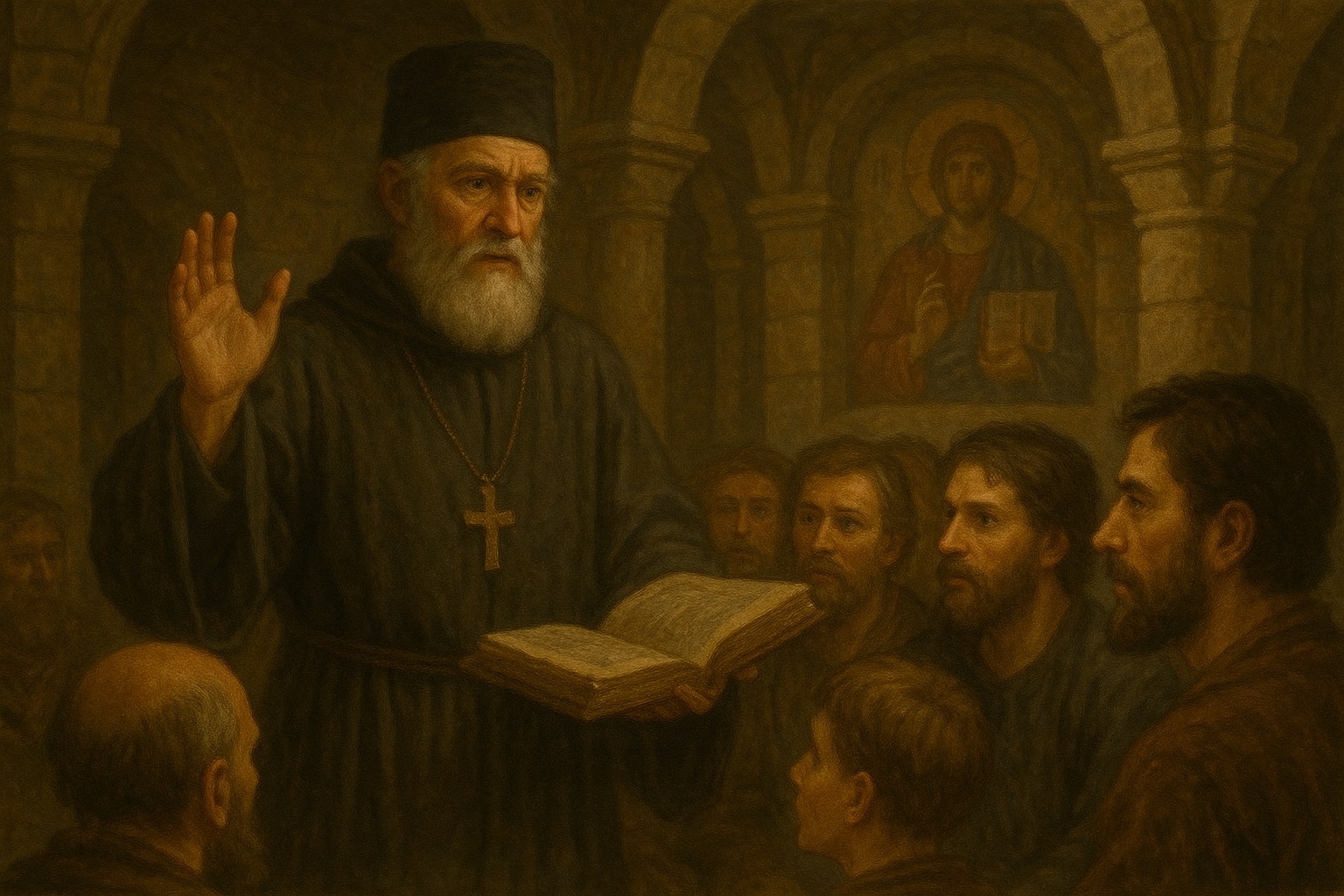 Търновска книжовна школа – св. Евтимий с ученици Св. Евтимий Търновски преподава на учениците си – Търновска книжовна школа