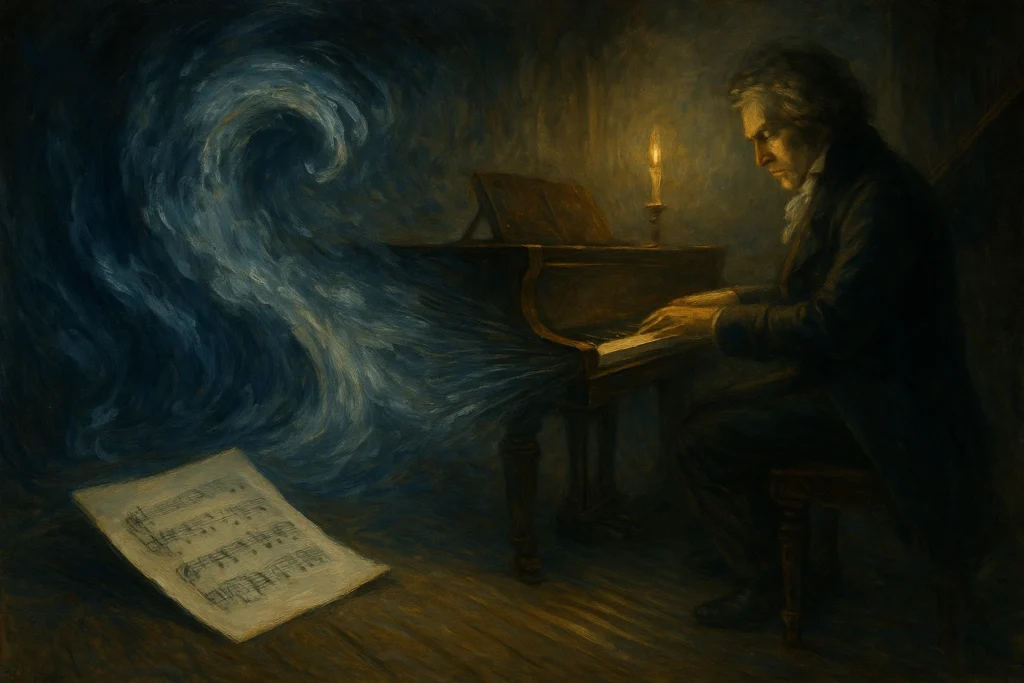 Бетовен и битките във Виена – алегория „Бурята и тишината“, музикален двубой с Щайбелт, символна живопис от края на XVIII век