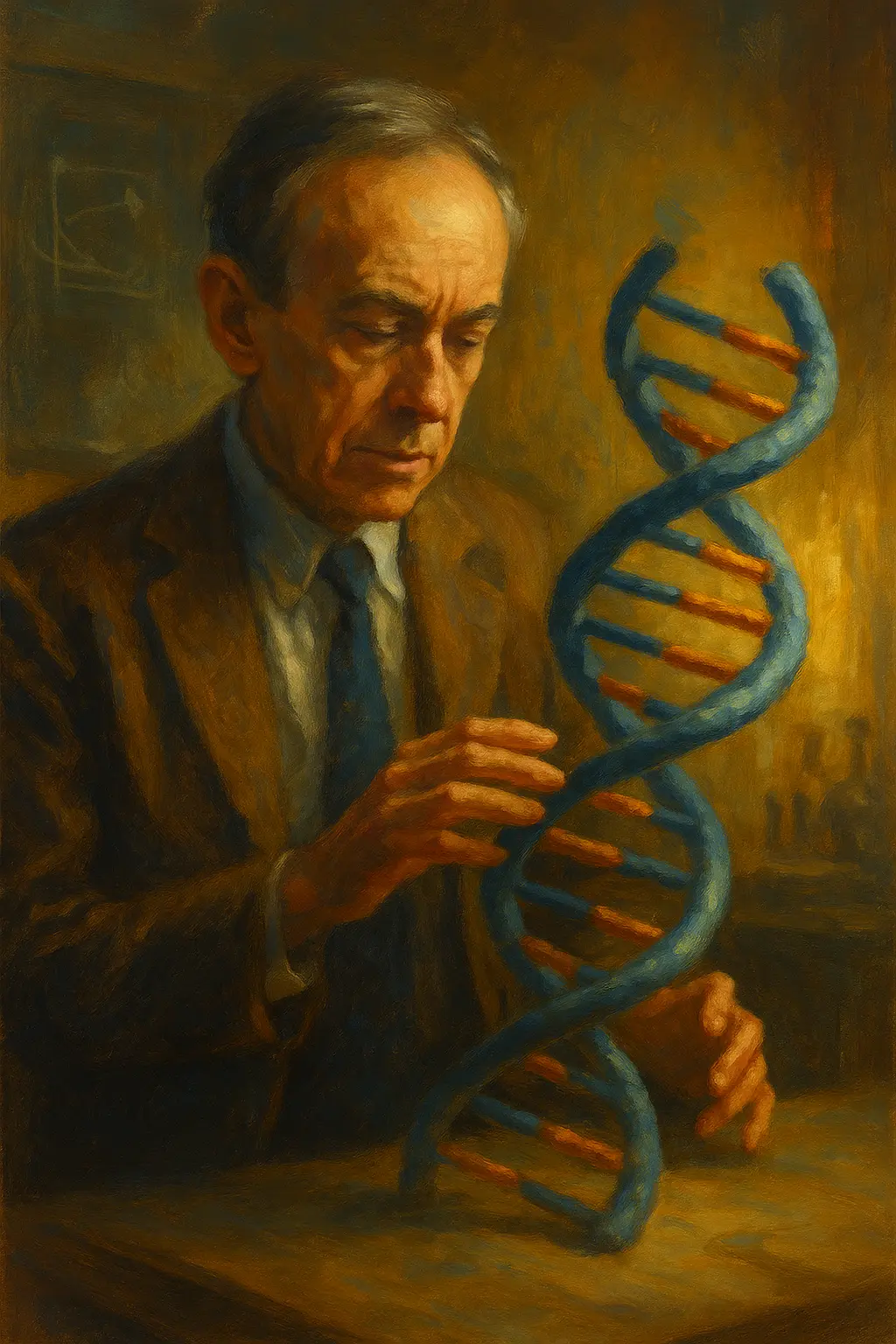 Портрет на Джеймс Уотсън, съоткривател на структурата на ДНК