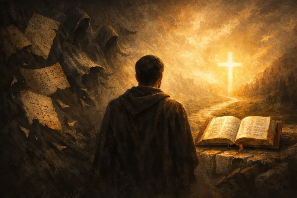 Илюстрация за апокрифите и търсенето на скрито знание в съвременния свят