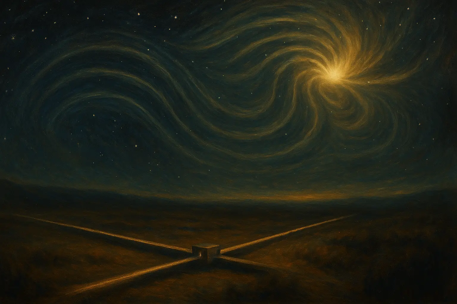 Гравитационни вълни и детекторът LIGO под звездно небе