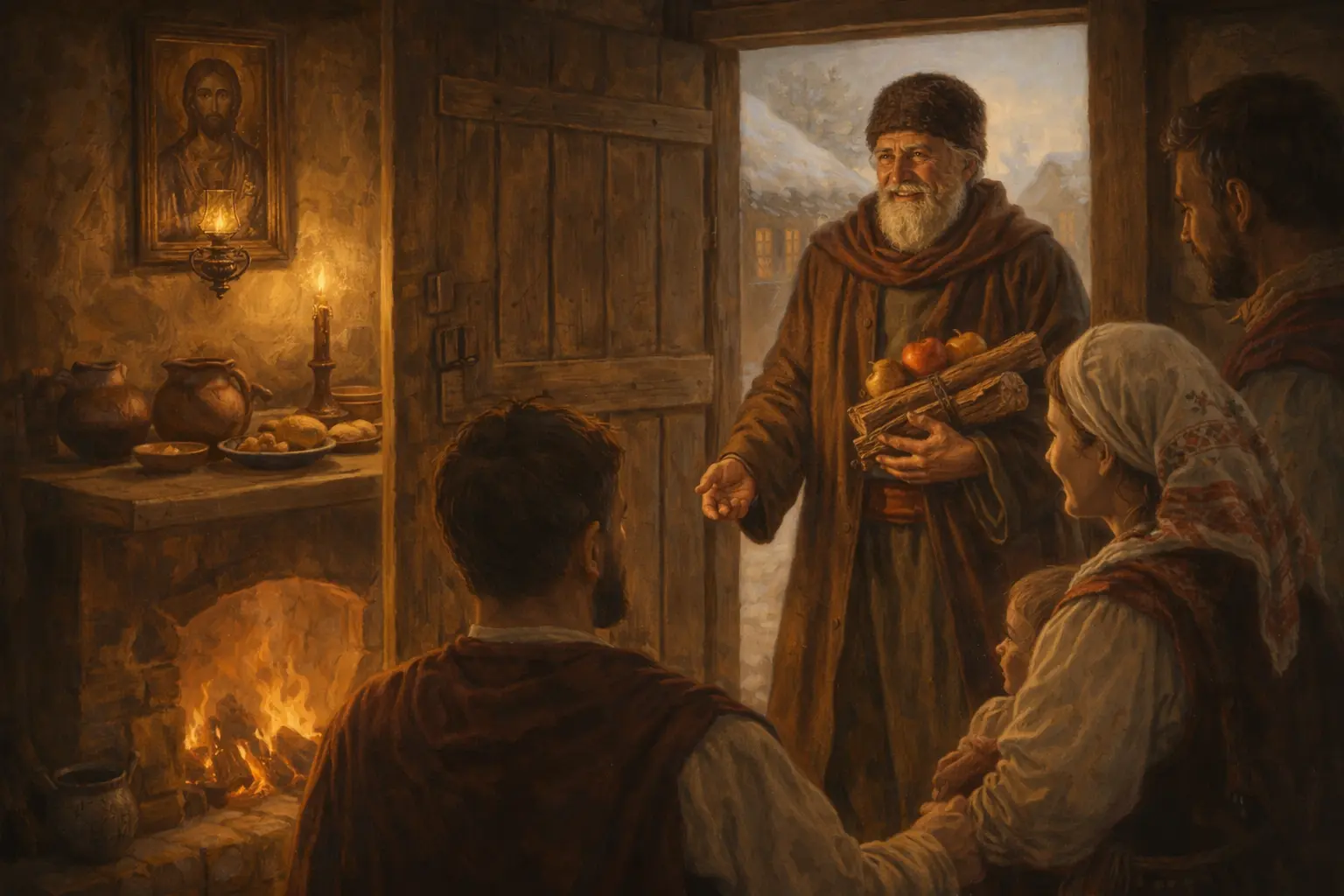 Игнажден - полазник влиза в български дом с кандило и огнище