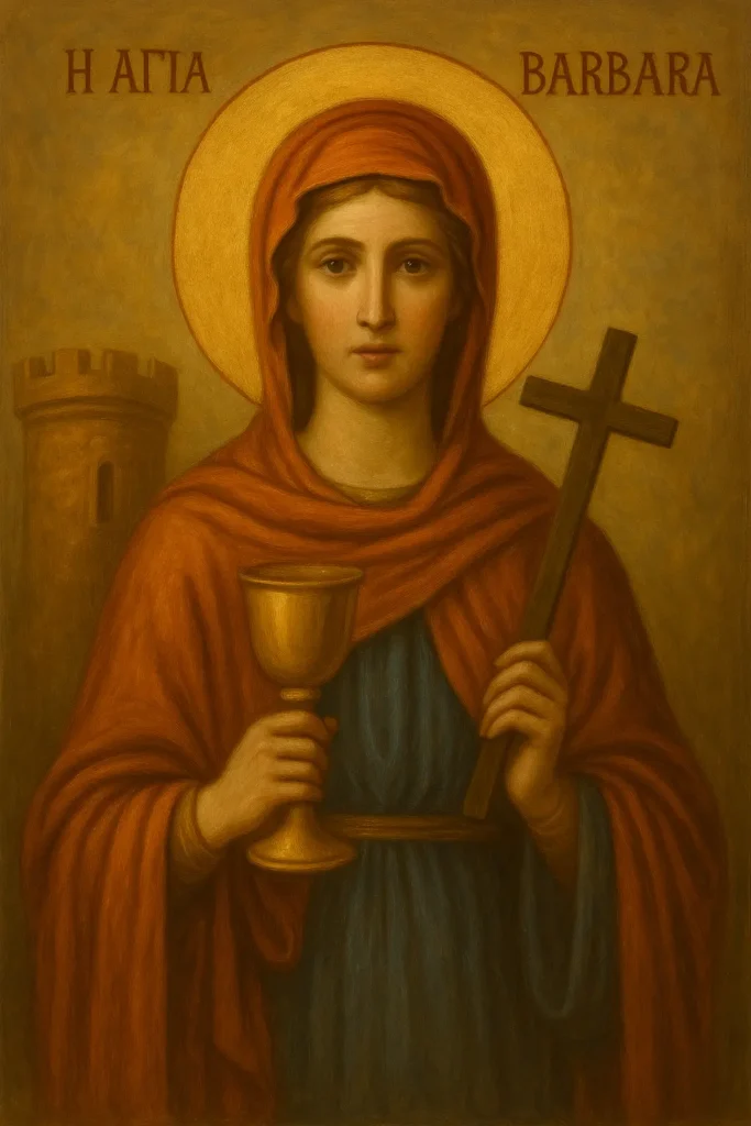 Света великомъченица Варвара – православна иконографска маслена живопис