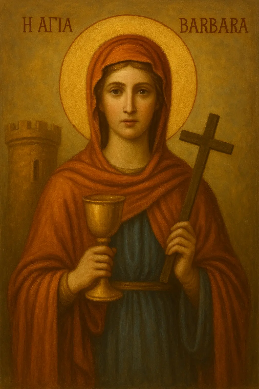 Света великомъченица Варвара – православна иконографска композиция