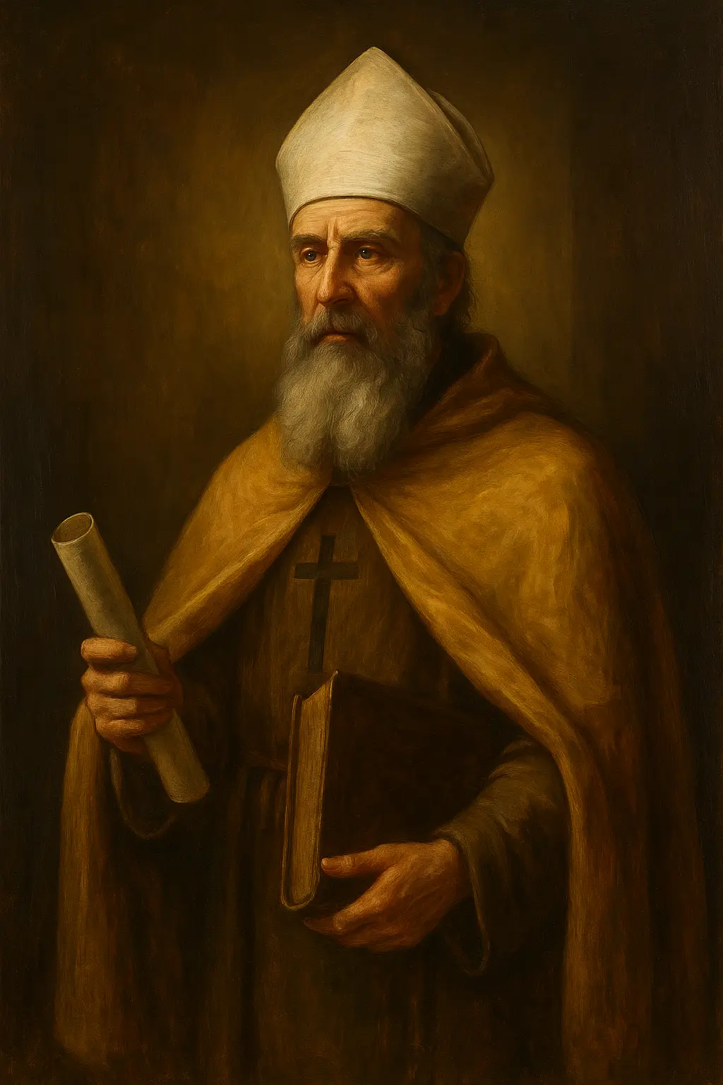 Свети Амвросий Медиолански – маслена духовна живопис