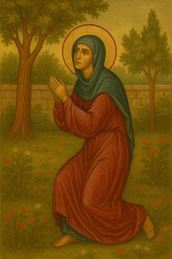 Света Анна в малка градина край дома