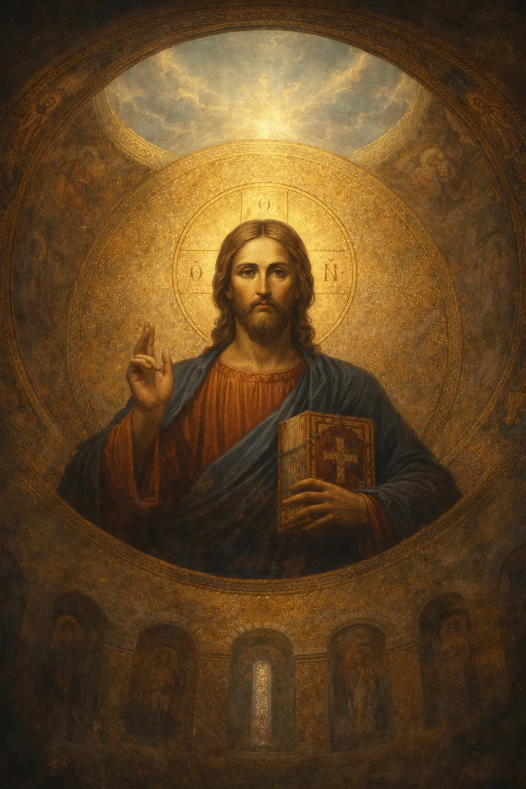 Христос Пантократор в купол на православен храм – символ на Неделя Православна и отвореното небе във Великия пост