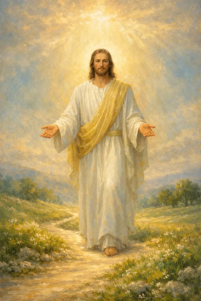 Светлата седмица – Възкръсналият Христос в светлина, вървящ по път сред обновена природа