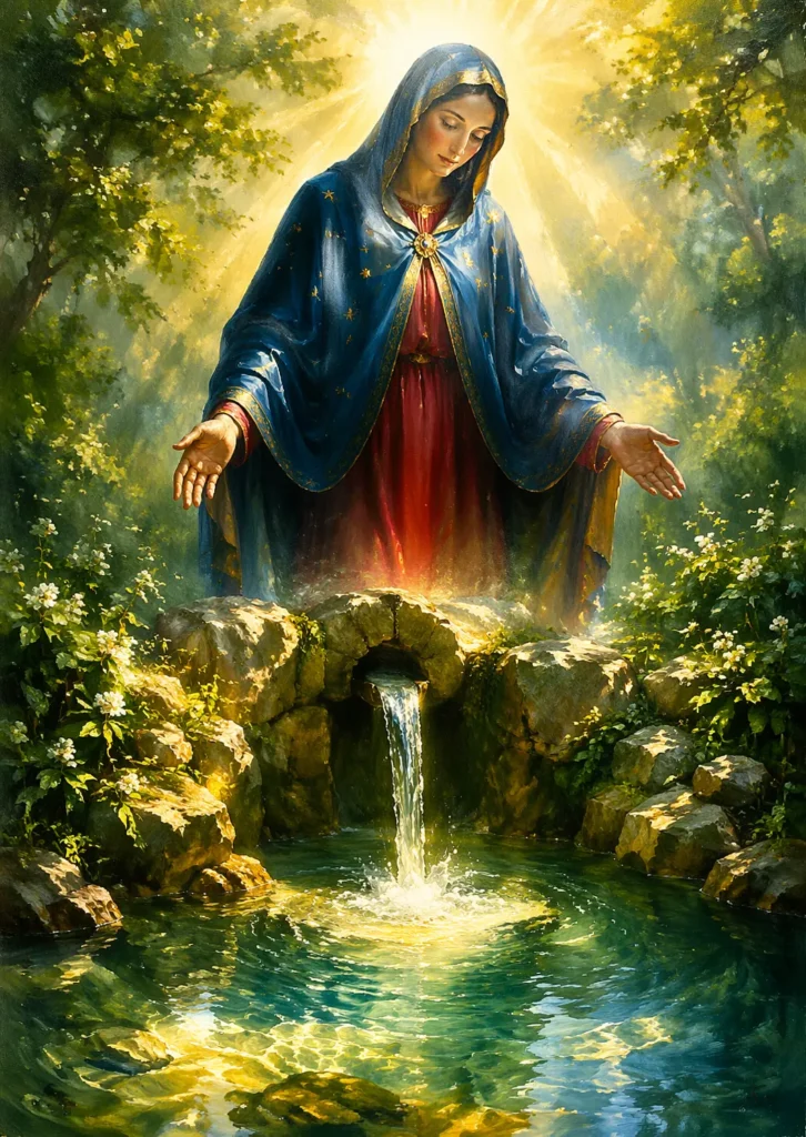 Живоприемният източник – Божията Майка над извор с жива вода и светлина