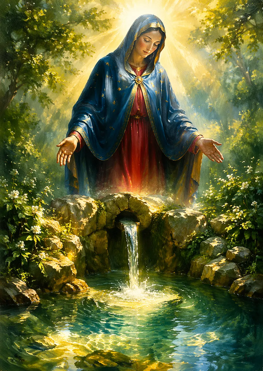 Живоприемният източник – Божията Майка над извор с жива вода и светлина